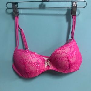 Pink laced bra